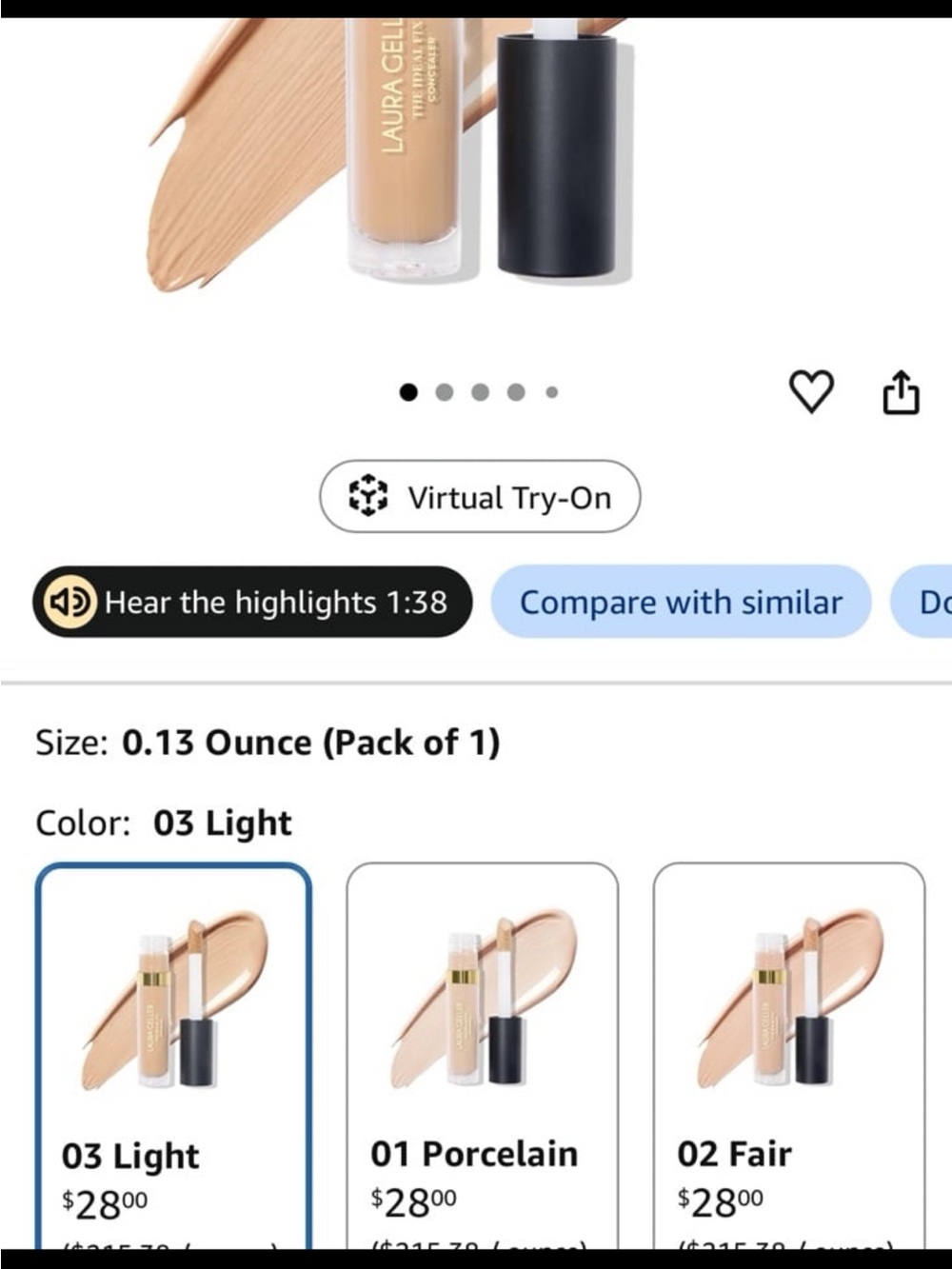 Laura Geller Concealer Stick 03 Light - Warm Beige Shade